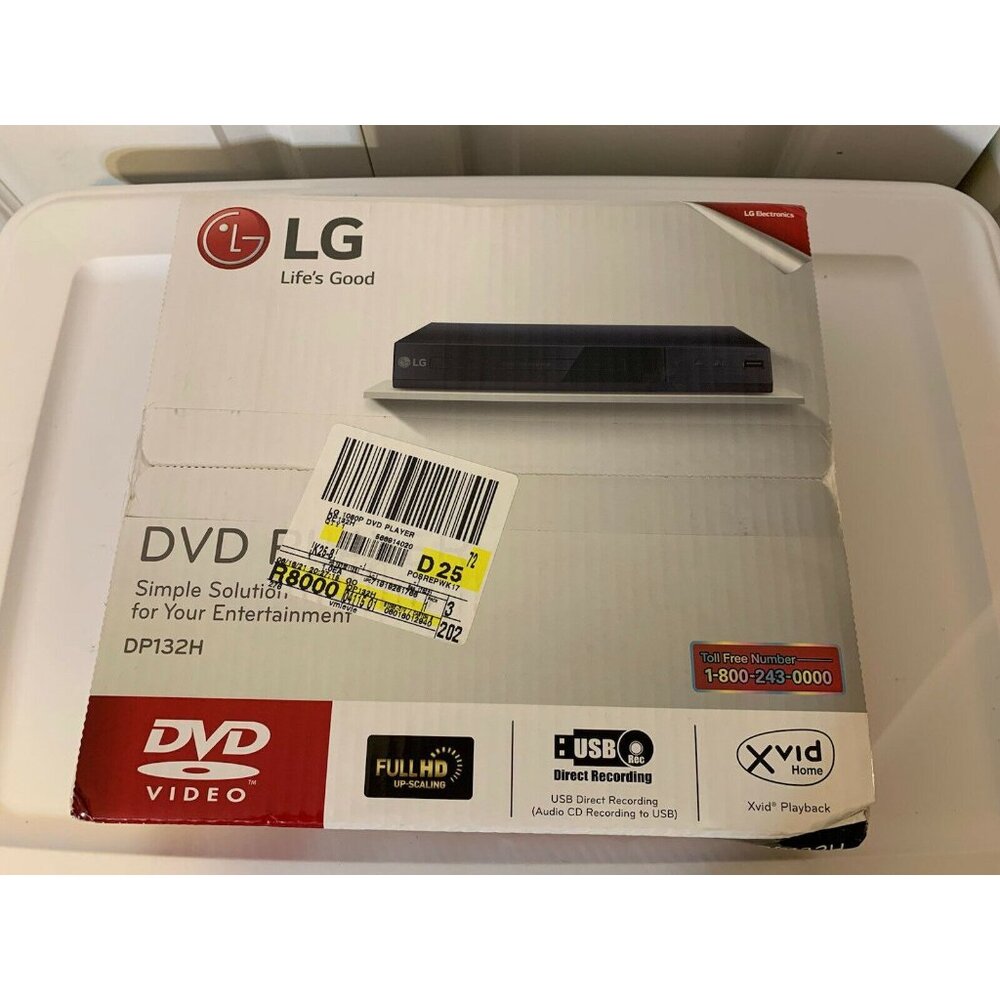 New LG DVD Player‎  DP132H HDMI Full HD Up-Scaling USB Direct Recording